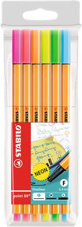Popisovač STABILO 88/6 sada neon