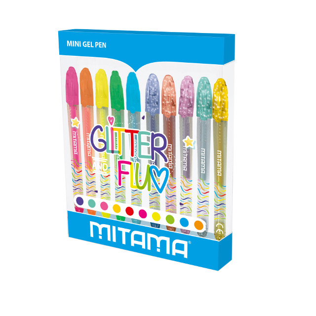 Pero gélové MITAMA set /10 glitter a neon