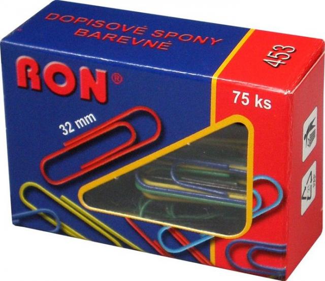 Spony listové 453 75/32mm farebné RON
