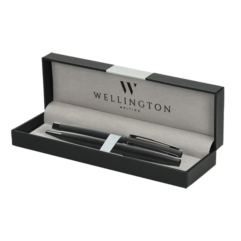 Sada písacia Wellington AGDER pero+roller čierna