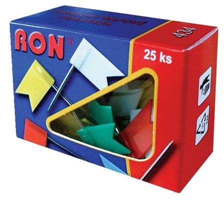 Špendlík mapový vlajky farebné 434/25 RON