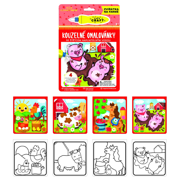 Vymaľovánky vodové Zvieratká na farme