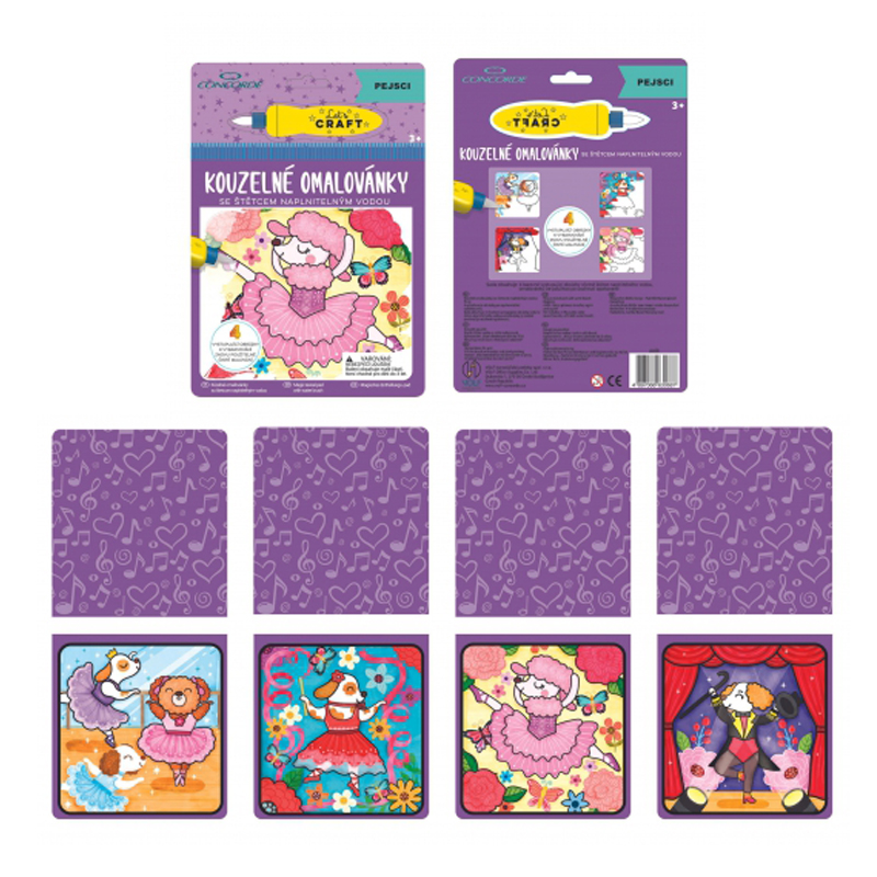 Vymaľovánky vodové Psy