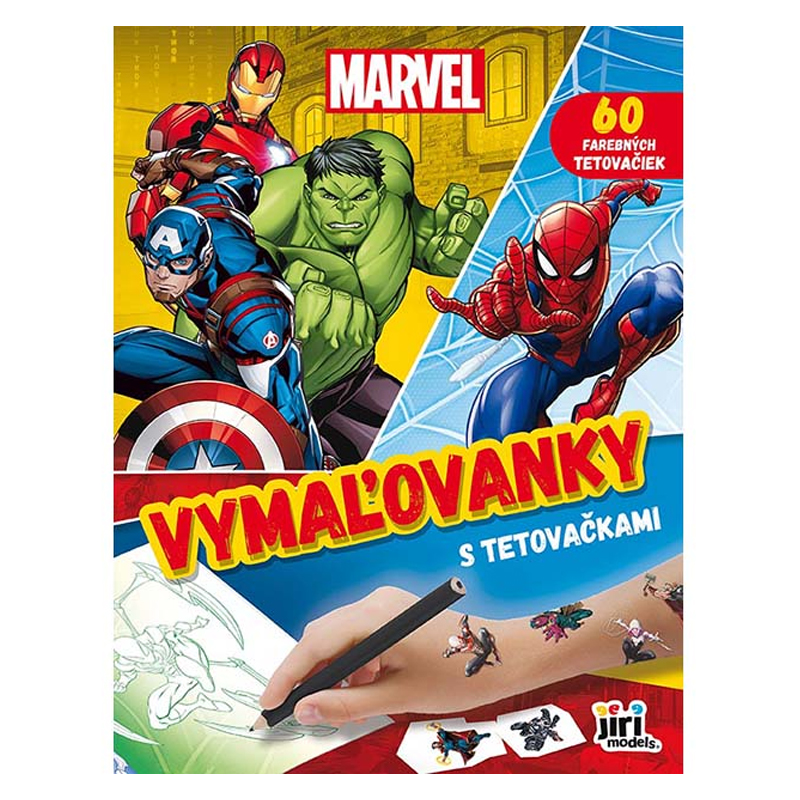 Vymaľovánky A4 s tetovačkami Marvel