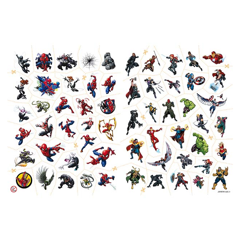 Vymaľovánky A4 s tetovačkami Marvel