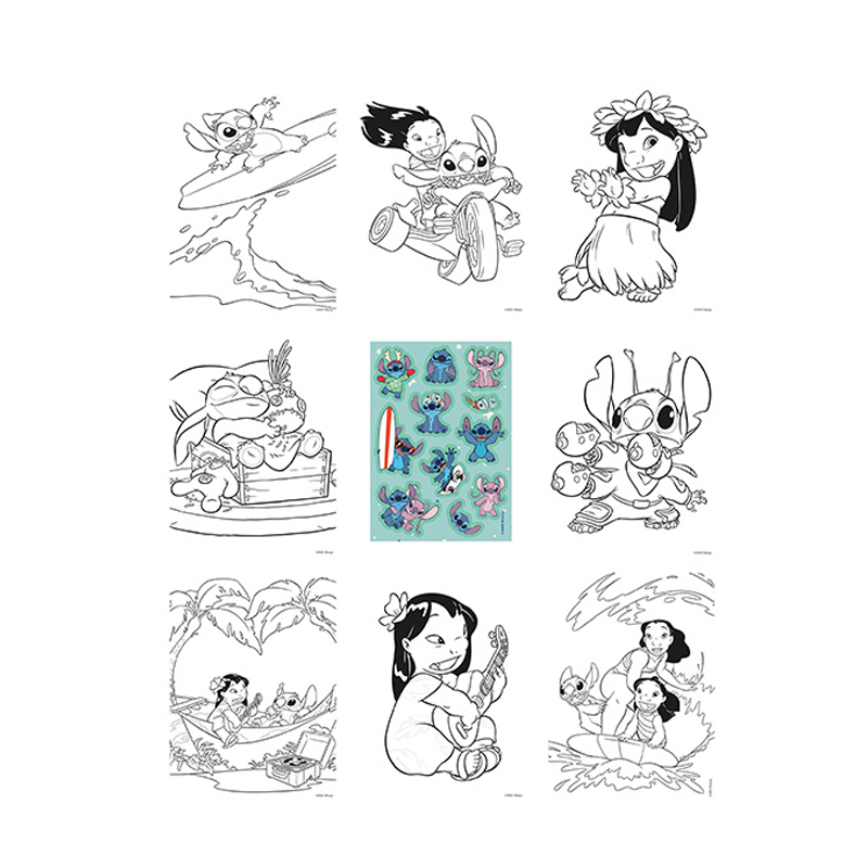 Vymaľovánky s pastelkami Lilo & Stitch