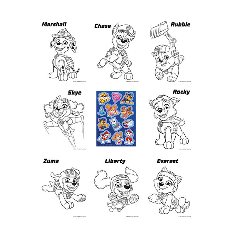 Vymaľovánky s pastelkami Paw patrol