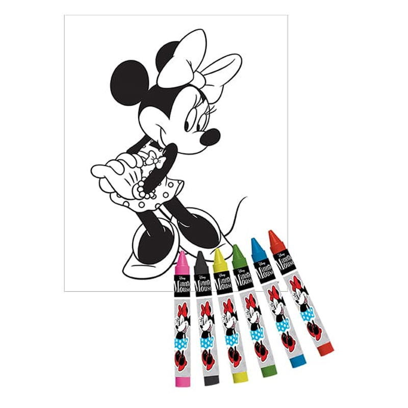 Samolepky set 500ks s vymaľovánkami+voskovky Minnie
