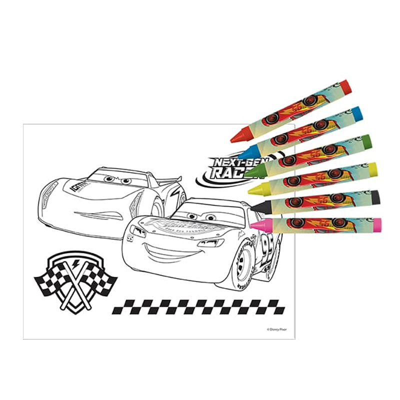 Samolepky set 500ks s vymaľovánkami+voskovky Cars
