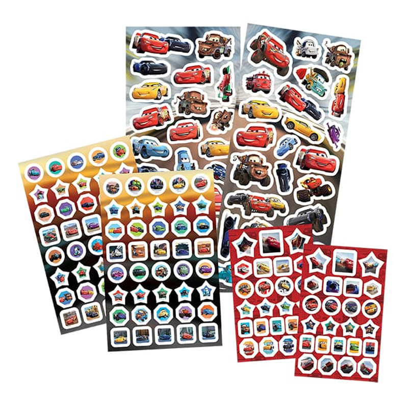 Samolepky set 500ks s vymaľovánkami+voskovky Cars