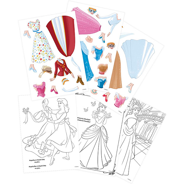 Magnetická bábika s vymaľovánkou Disney princezné