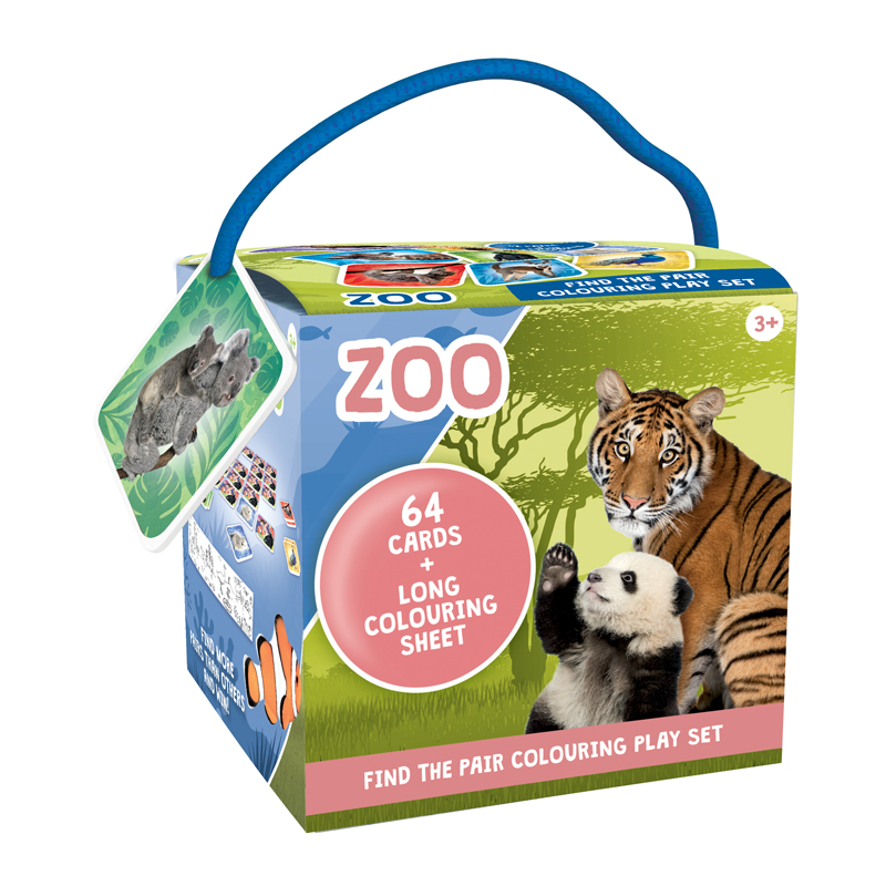 Pexeso na cesty s vymaľovánkami Zoo