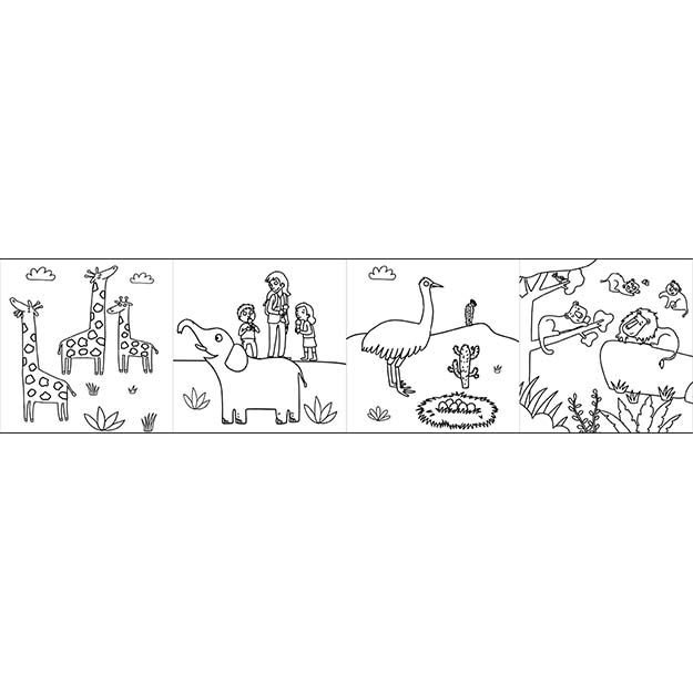 Pexeso na cesty s vymaľovánkami Zoo