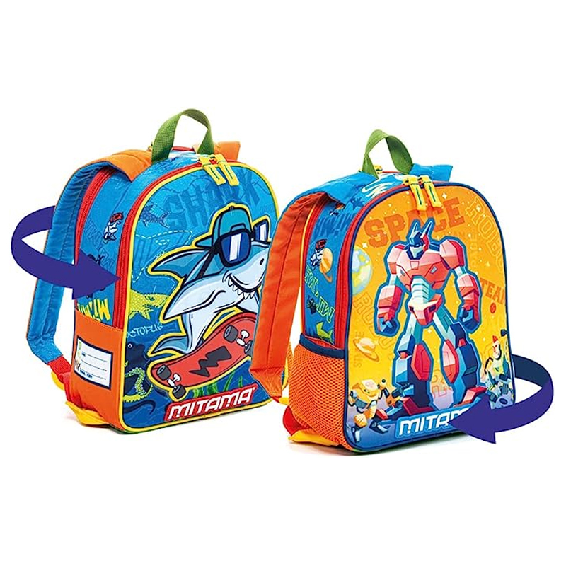 Batoh detský MITAMA Robot/Shark obojstranný