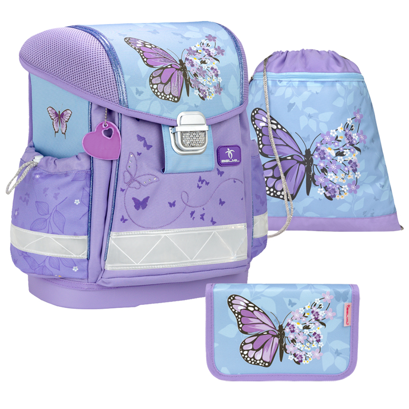Školský set BELMIL Purple Blue Butterfly