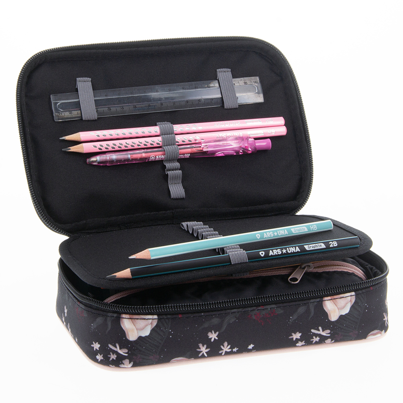 Peračník 1zip poschodový Flowery Black ARS UNA