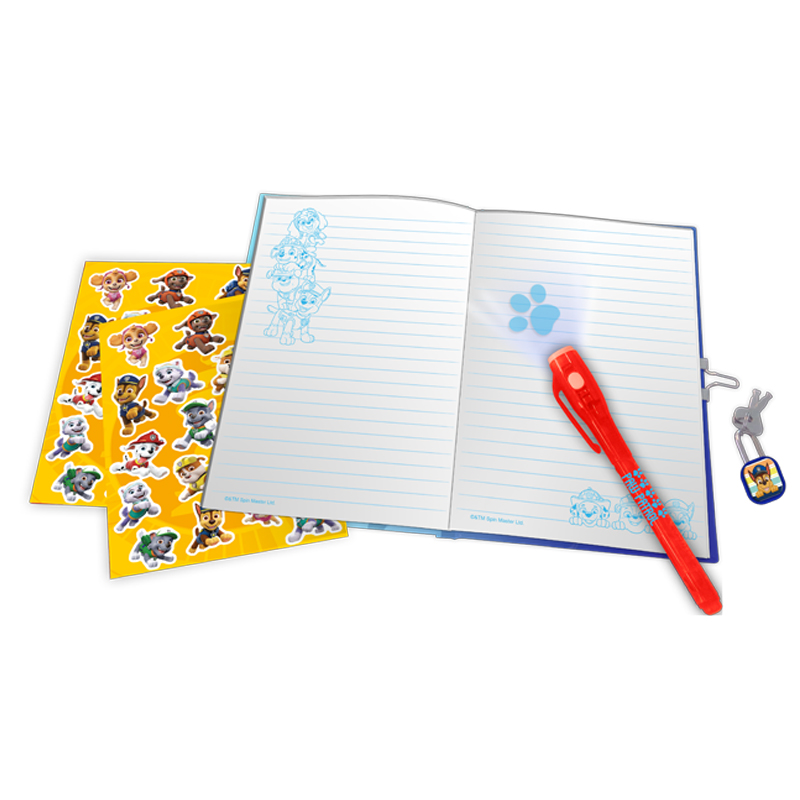 Zápisník so zámkom a samolepkami s magickým perom Paw Patrol