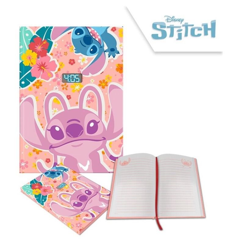 Zápisník s LCD hodinkami STITCH