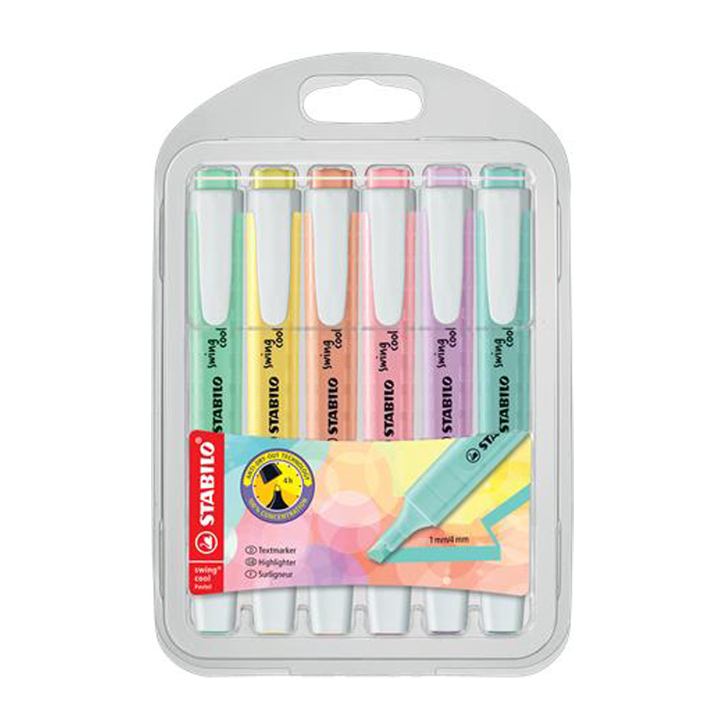 Zvýrazňovač Stabilo SwingCool 1-4mm/6 pastel