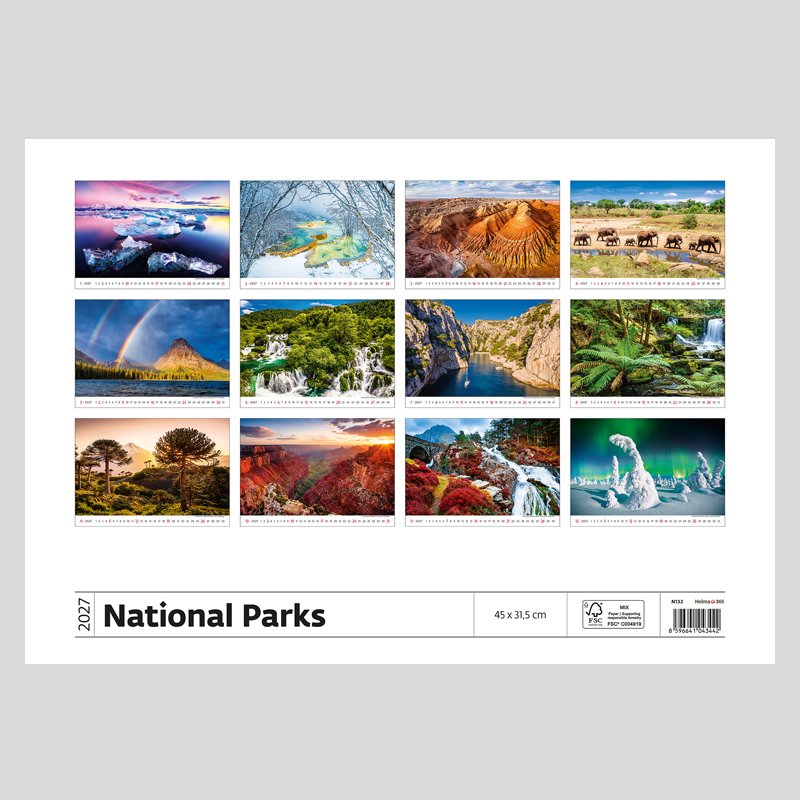 Nástenný kalendár National Parks 2027