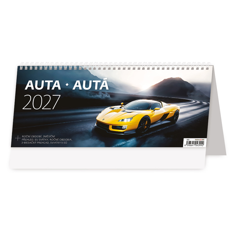 Stolový kalendár Autá 2027
