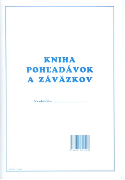 10190 KNIHA POHĽADÁVOK A ZÁVAZKOV A4 20+20 list.