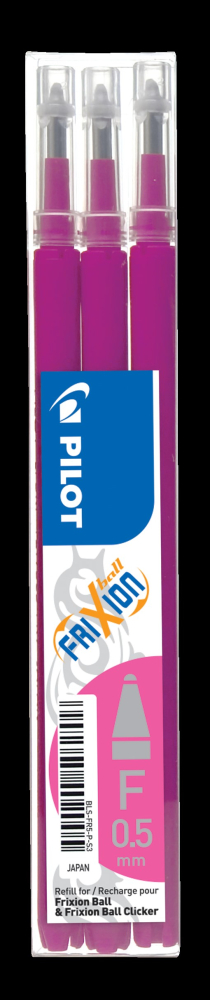 2065-009 NÁPLŇ DO PERA PILOT FRIXION CLICKER RUŽOVÁ 0,5 mm 3ks