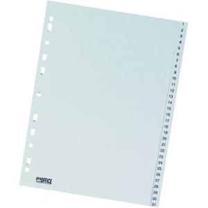 ROZRAĎOVAČ PLASTOVÝ FORMÁT A4  1 - 31 SIVÝ   10843712