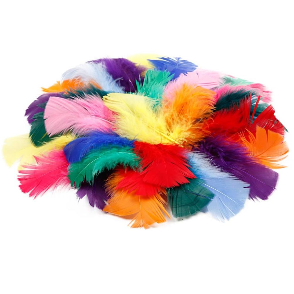 FAREBNÉ PIERKA, 7-8cm, MIX FARBIEB , 50g 51661