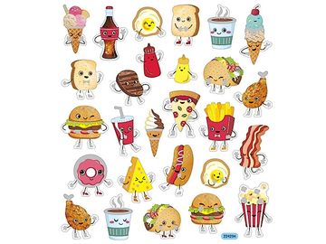 NÁLEPKY TRBLIETAVÉ FASTFOOD 15 x 16,5 cm 29079