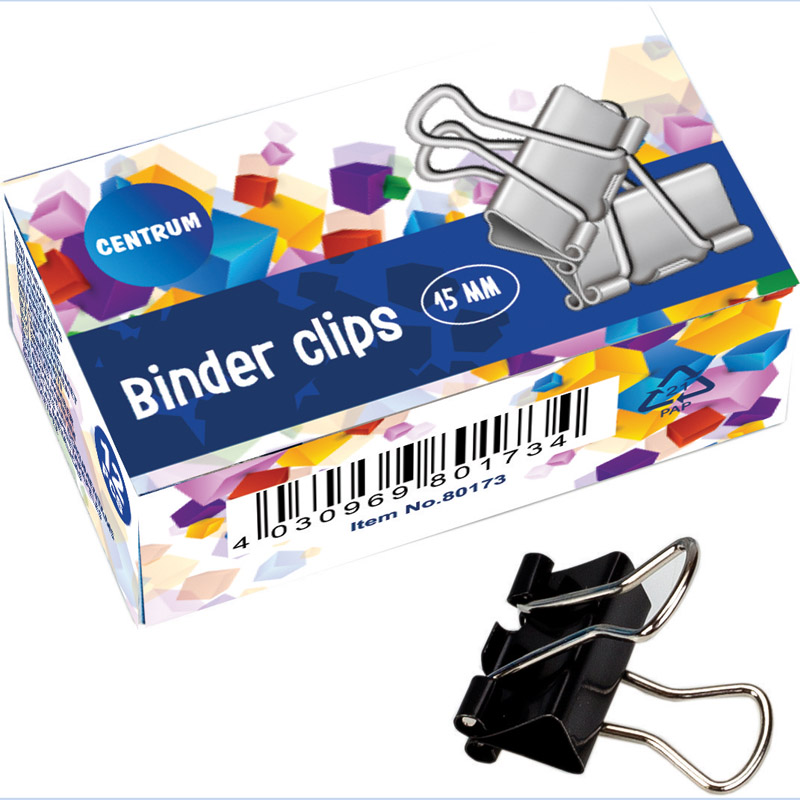 Klipy BINDER kovové 15mm/12ks CENTRUM 80173