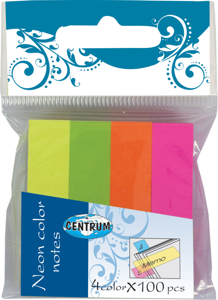 Záložky samolepiace neon 4x100l