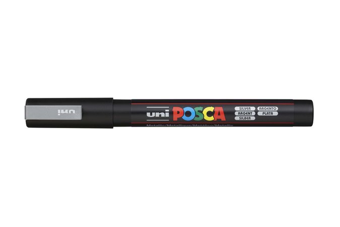 Popisovač akrylový UNI Posca PC-3M strieborný