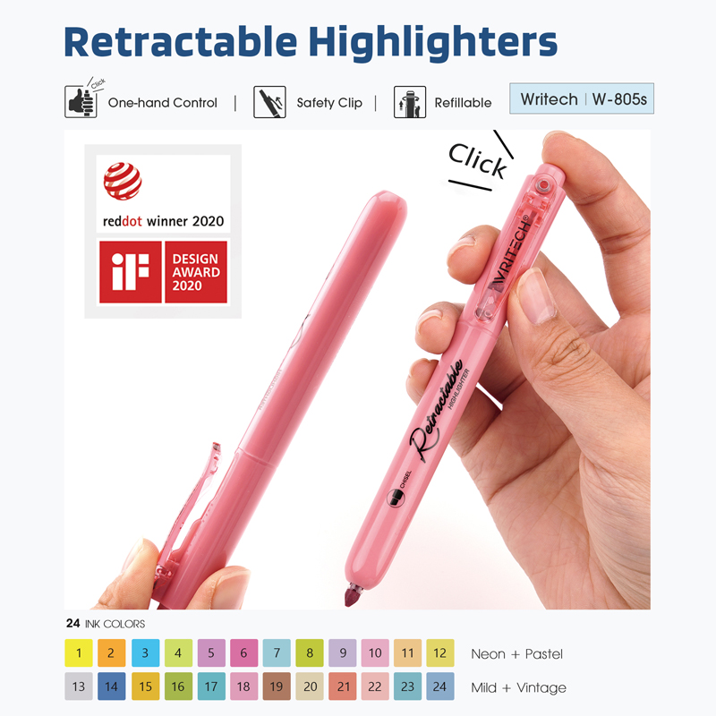 Zvýrazňovač WRITECH CLICK fluo modrý