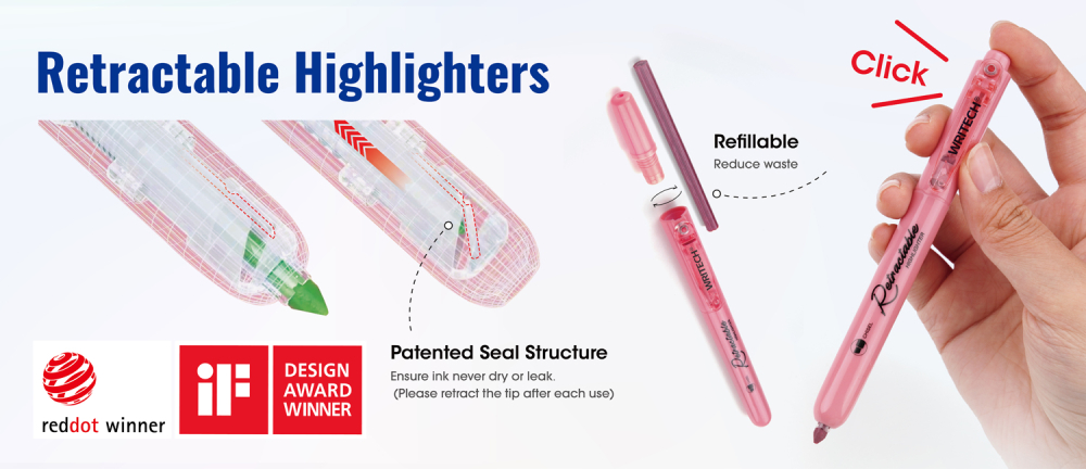 Zvýrazňovač WRITECH CLICK fluo fialový