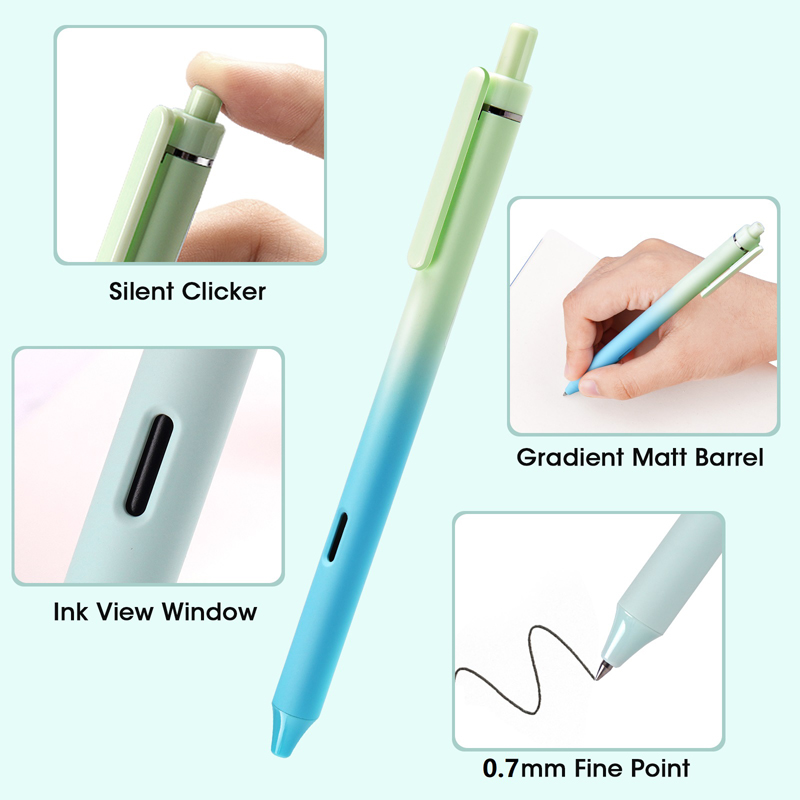 Pero gélové WRITECH Gradient Ombre pastel zeleno-modrá