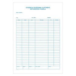 Evidencia pou��vania vlastn�ho motorov�ho vozidla