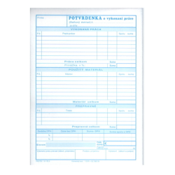 Potvrdenka o vykonan� pr�ce A5 samoprepis