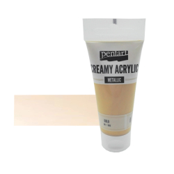 Akrylov farba krmov Pentart metalick 60ml, bielozlat 29746