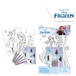 Vymaovnka set s pastelkami a samolepkami Frozen