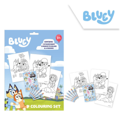 Vymaovnka set s voskovkami a samolepkami Bluey