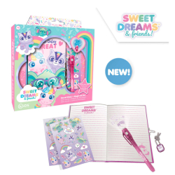 Zpisnk so zmkom a samolepkami s magickm perom Sweet dreams