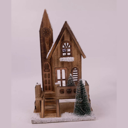 Viano�n� ozdoba kostol dreven� s LED osvetlen�m 421468