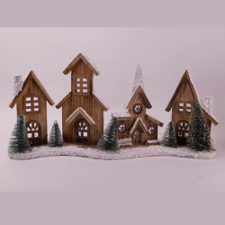 Viano�n� ozdoba kostol a dom dreven� s LED osvetlen�m 421476