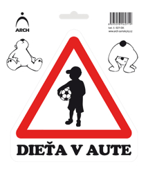 Etikety informan ''Diea v aute'' chlapec 15x17cm 627-SK