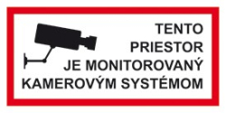 Etikety informan ''Upozornenie na kamerov systm'' .651