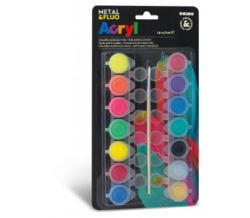 Akrylov farby PRIMO Fluo+metl 14x4,5ml