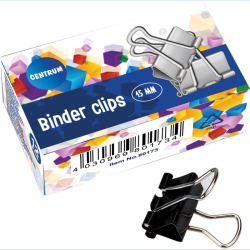Klipy BINDER kovov 15mm/12ks CENTRUM 80173