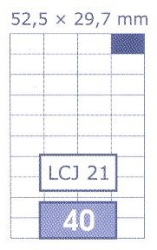 ETIKETY UNI 52,5x29,7 BIELE DATA LCJ 21,  100 hrkov, 4000 ks