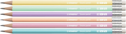 Grafitov� ceruzka s gumou, HB, �es�hrann�, STABILO "Swano Pastel", �lt�